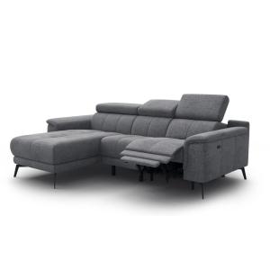 Canapé d’angle 3 places avec 1 relax et appuie-tête réglabl…