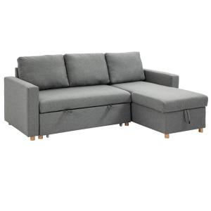 Canapé d'angle 3 places convertible réversible avec coffre…