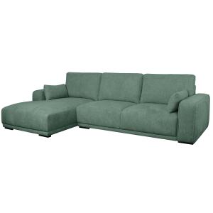 Canapé d'angle 3 places en tissu vert
