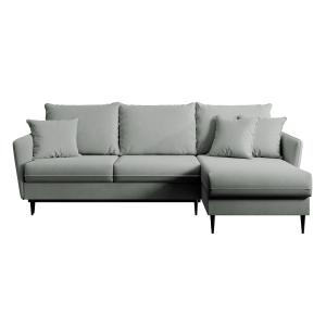 Canapé d'angle 3 places en velours gris
