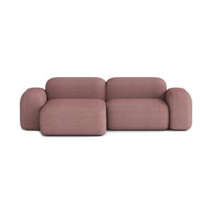 Canapé d'angle 3 places tissu rouge