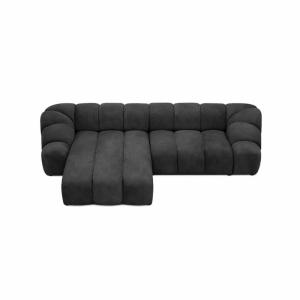 Canapé d’angle 4 places avec tissu velours doux gris foncé…