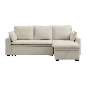 Canapé d'angle  4 places blanc cassé