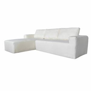 Canapé d'angle 4 places bouclette avec méridienne gauche éc…