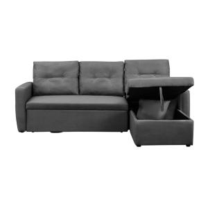 Canapé d'angle 4 places convertible gris