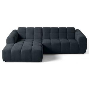 Canapé d'angle 4 places en tissu texturé gris