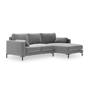 Canapé d'angle 4 places en velours gris