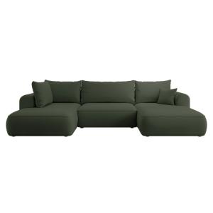 Canapé d'angle 4 places en velours olive