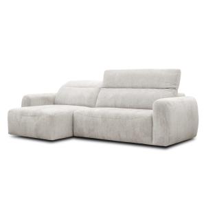 Canapé d'angle 4 places, tissu écru