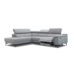 Canapé d’angle 5 places avec 1 fonction relax, gris