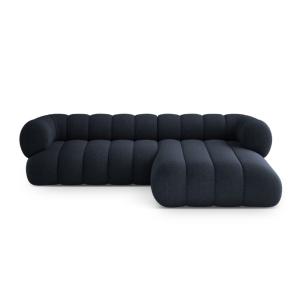 Canapé d'angle 5 places en chenille bleu marine