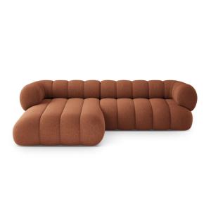 Canapé d'angle 5 places en chenille brique