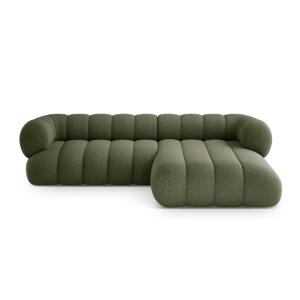 Canapé d'angle 5 places en chenille vert