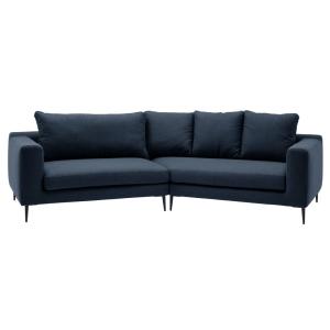 Canapé d'angle 5 places en tissu recyclé bleu marine