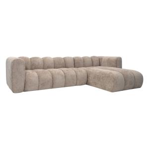 Canapé d'angle 5 places en tissu taupe