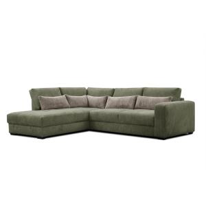 Canapé d’angle 5 places gauche, vert olive