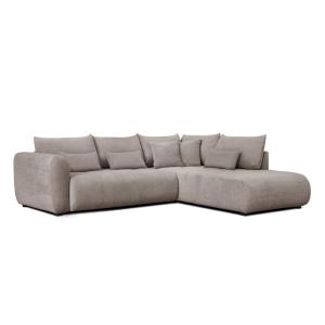 Canapé d'angle 5 places, tissu beige