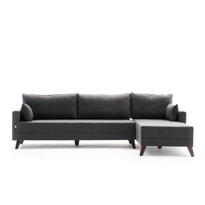 Canapé d'angle anthracite - 275 cm, côté droit