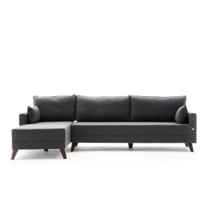 Canapé d'angle anthracite - 275 cm, côté gauche