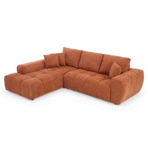 Canapé d'angle avec méridienne gauche en tissu 3 places ter…