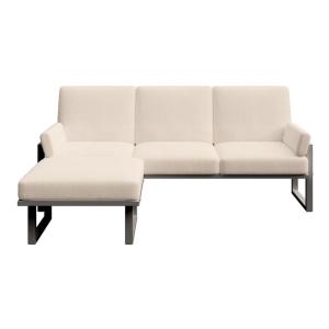Canapé d'angle beige clair - cadre anthracite