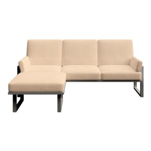 Canapé d'angle cappucino - cadre anthracite