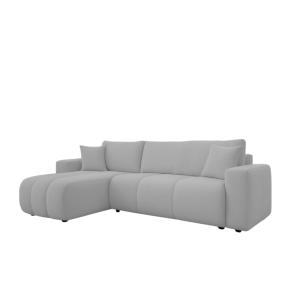 Canapé d'angle convertible 3 places en tissu gris clair hyd…