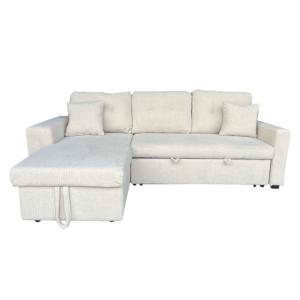 Canapé d'angle convertible 4 places avec coffre en velours…
