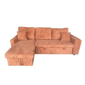 Canapé d'angle convertible 4 places avec coffre en velours…