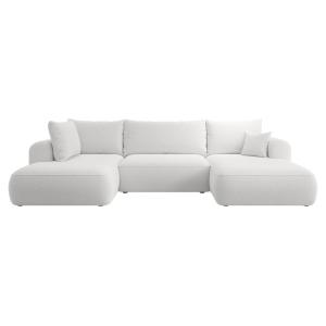 Canapé d'angle convertible 4 places en bouclette gris