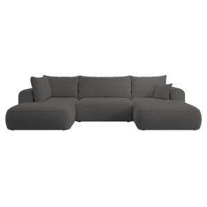 Canapé d'angle convertible 4 places en bouclette gris foncé…