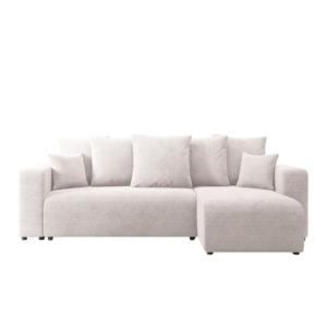 Canapé d'angle convertible 4 places en tissu anti tâche bla…