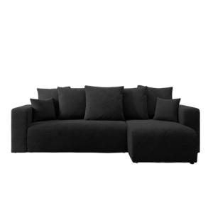 Canapé d'angle convertible 4 places en tissu anti tâche noi…