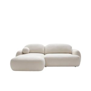 Canapé d'angle convertible 4 places en tissu bouclette Beig…