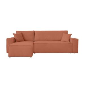 Canapé d'angle convertible 4 places en tissu bouclette - Te…