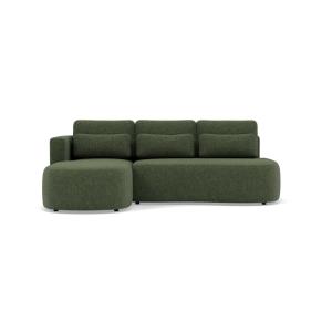 Canapé d'angle convertible 4 places en tissu texturé vert