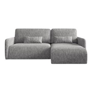 Canapé d'angle convertible  4 places en tissu tressé Gris