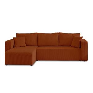 Canapé d'angle convertible 4 places en velours côtelé