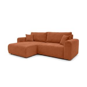 Canapé d'angle convertible 4 places en velours côtelé épais…