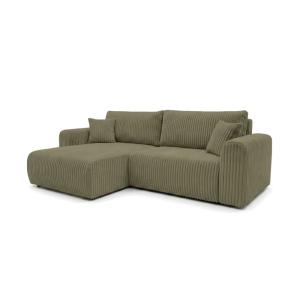 Canapé d'angle convertible 4 places en velours côtelé épais…
