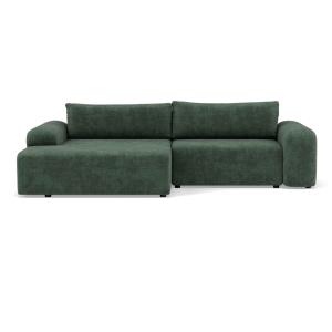 Canapé d'angle convertible 4 places en velours texturé vert…
