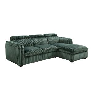 Canapé d'angle convertible 4 places en velours vert