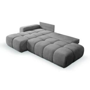 Canapé d'angle convertible 4 places - Gris anthracite - Dro…