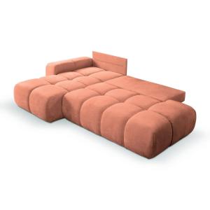 Canapé d'angle convertible 4 places - Terracotta - Gauche