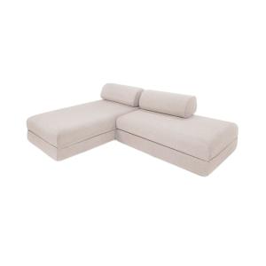 Canapé d'angle convertible 5 places en tissu imperméable be…
