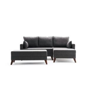 Canapé d'angle convertible anthracite - côté droit
