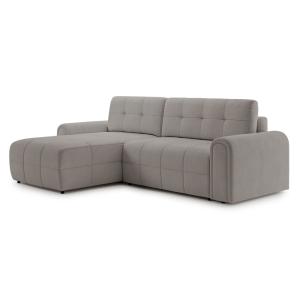 Canapé d’angle convertible avec coffre, en chenille grège,…