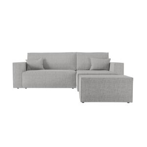 Canapé d'angle convertible avec pouf en tissu texturé 3D -…