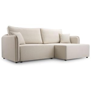 Canapé d'angle convertible, beige clair, côté droit