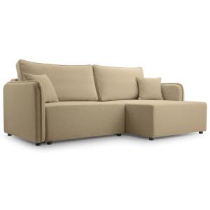 Canapé d'angle convertible, beige, côté droit